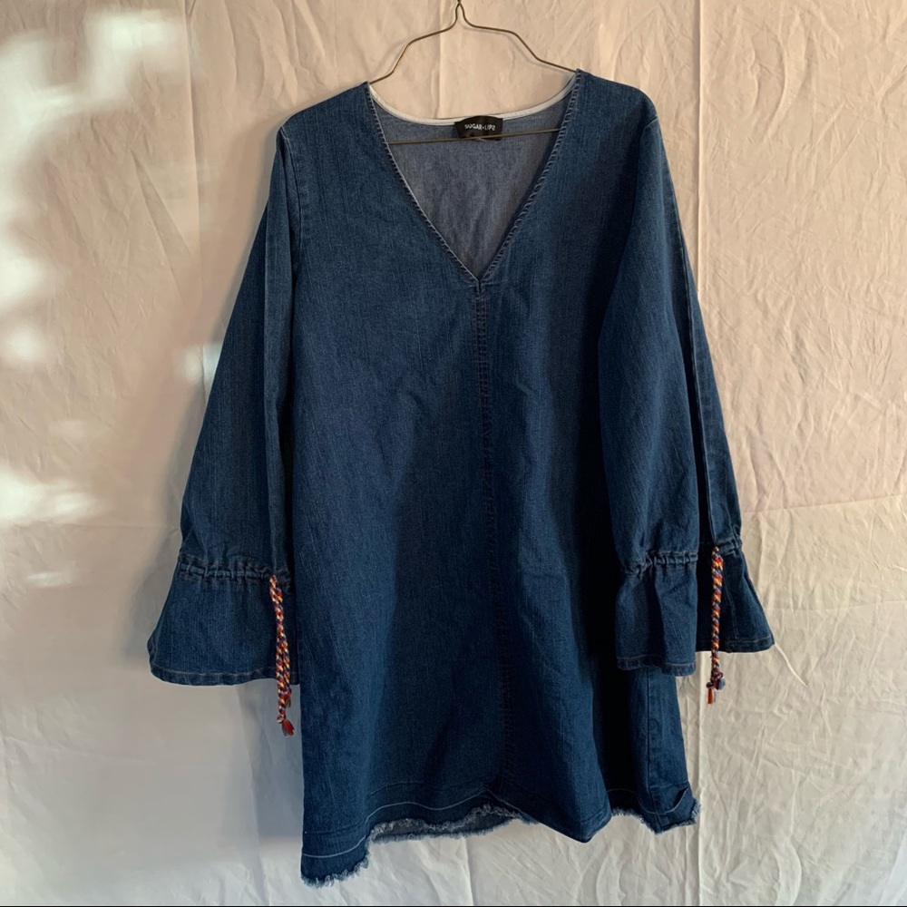 Bell Sleeve Denim Dress